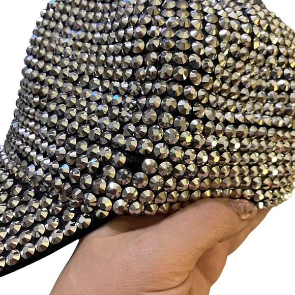 Baseball Cap Bling Rhinestone Studded Hat Adjustable Strapback Fashion - Picture 3 of 9